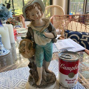ETHAN ALLEN BOY FIGURINE 10.5"H BLUES GRAYS